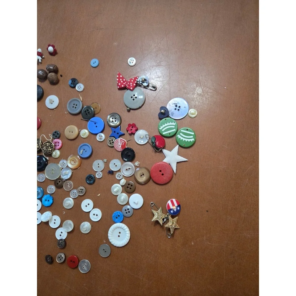 Vintage Mixed Button Lot Assorted Colors Shapes Crafting Sewing Scrapbooking DIY